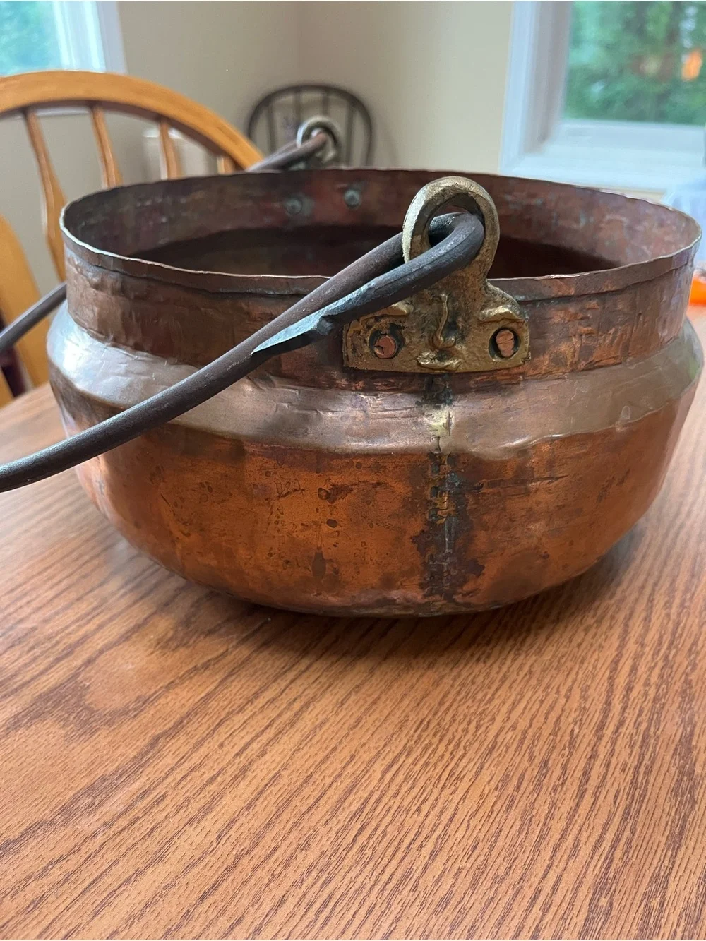 Vintage Copper Cooking Kettle with Handle - Copper Finish